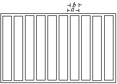 Diagram of a representation of the mesh in one dimension as a series of slits